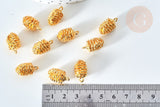 Pendentif pomme de pin zamac doré 19x11mm, fournitures bijoux, breloque zamac doré, bijou zamac, pendentif zamac, x10 G7853