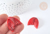 Pendentif queue de poisson acrylique rouge foncé 27mm, x2 (G7280)