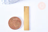 Pendentif rectangle acier 304 inoxydable doré IP à graver 40x8mm, x1 (G6794)