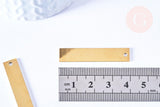 Pendentif rectangle acier 304 inoxydable doré IP à graver 40x8mm, x1 (G6794)