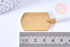 Pendentif rectangle acier inoxydable 304 doré à graver 35mm, x1 (G6878)