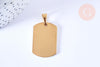 Pendentif rectangle acier inoxydable 304 doré à graver 35mm, x1 (G6878)