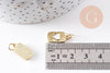 Pendentif rectangle coeur nacre naturelle laiton doré 16.5mm, x1 (G10255)