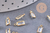 Pendentif rectangle cristal laiton brut 9mm, une délicate breloque en cristal x10 (G10220)