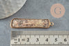 Pendentif rectangle jaspe océan naturel laiton doré 46.5mm,p création bijoux pierre naturelle x1 G1406