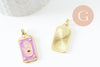 Pendentif rectangle mystique laiton doré 18k 26mm, création de bijoux mystiques, x1 (G10048)