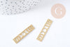 Pendentif rectangle phases lune laiton brut brossé 30mm, un apprêt doré sans nickel,une médaille dorée en laiton brut, x1 G8825