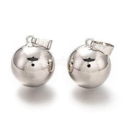 Pendentif rond Bola harmonie carillon argent platine 24mm, x1 (G5992)