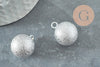 Pendentif rond Bola harmonie carillon en laiton platine sablé 22mm, x1 (G9489)