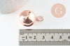 Pendentif rond Bola harmonie carillon laiton or rose 24mm, création bijoux grossesse, x1 (G9457)
