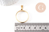 Pendentif rond acier 201 inoxydable doré sans fond 28mm, x1 (G10191)