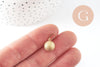 Pendentif rond boule acier inoxydable 303 doré 17mm, x1 (G9666)