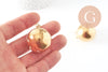 Pendentif rond boule acier inoxydable 304 doré PVD 35mm, x1 (G9663)