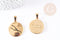 Pendentif rond constellation Taureau acier 304 inodydable doré 29mm, bijou signe astrologique résistant à l'eau, x1 (G4052)