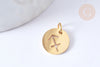 Pendentif rond constellation acier 304 inoxydable doré IP 12x1mm, x1 (G7506)