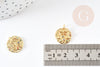 Pendentif rond constellation laiton doré zircons colorés 14-15mm, x1 (G5274)