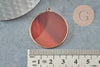 Pendentif rond cornaline,Pendentif bijoux,pendentif pierre, pierre naturelle,32mm, x1 G5155