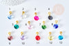 Pendentif rond cristal coloré support zamac doré 25mm,pendentif cristal coloré pour création bijoux, x1 G8564