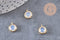 Pendentif rond doré 24 carats cristal opalite,pendentif cristal, pendentif doré,cristal opalite,création bijoux,10mm, x1 (G6001)