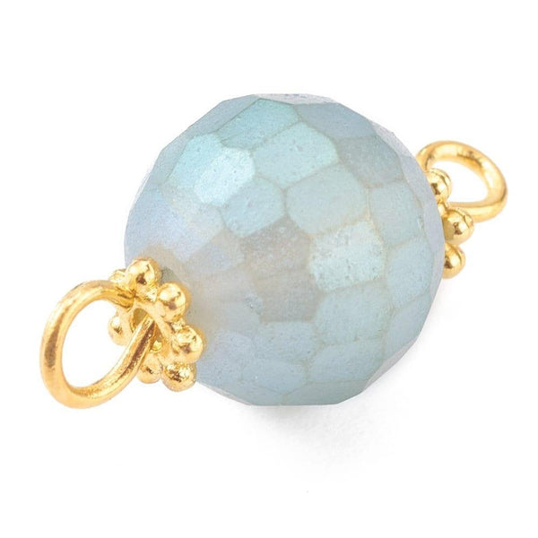 Pendentif rond doré carats verre sablé multicolore,pendentif cristal, pendentif doré cristal, 19mm, X10 (G5674)