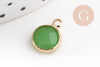 Pendentif rond doré cristal,fournitures créatives,pendentif cristal coloré,12mm, x1 (G5039)