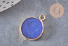 Pendentif rond jade bleu, naturel,pendentif rond,20.5mm, x1 G2173