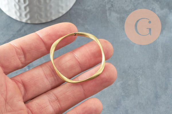 Pendentif rond laiton brut 40mm, breloque laiton brut, bijou laiton, création bijoux, X1(G0114)