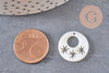 Pendentif rond nacre blanche étoile, pendentif coquillage, coquillage beige,coquillage naturel,création bijoux,18mm, x 2 G4170