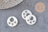 Pendentif rond nacre blanche étoile, pendentif coquillage, coquillage beige,coquillage naturel,création bijoux,18mm, x 2 G4170