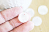 Pendentif rond nacre blanche, pendentif coquillage blanc, coquillage naturel,création bijoux, 20mm, x10 G3095