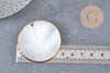 Pendentif rond nacre noire doré, pendentif coquillage, coquillage noir, coquillage naturel,45mm, x1 (G5413)