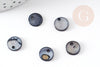 Pendentif rond nacre noire, pendentif coquillage, coquillage noir, 10mm, x10 (G1075)