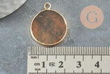 Pendentif rond oeil de tigre naturel,pendentif rond,26mm, x1 G1934