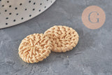 Colgante de mimbre trenzado natural, suministros creativos, cuenta de madera, cuenta de mimbre, cuentas geométricas, 19-25 mm, X2 G2439