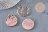 Pendentif rond rhodonite,rhodonite Naturelle,pendentif rhonodite,35mm, x1 G2815