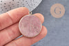 Pendentif rond rhodonite,rhodonite Naturelle,pendentif rhonodite,35mm, x1 G2815