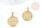 Pendentif saint Benoit acier 304 inoxydable doré 31mm, x1 (G8740)