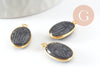 Pendentif scarabée onyx noire naturel argent 925 doré 18K 20mm, création bijou talisman en pierre x1 G9441