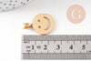 Pendentif smiley acier 304 inoxydable doré IP 19.5mm, x1 (G10802)