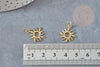 Pendentif soleil acier 201 doré inoxydable 17mm, x1 (G3541)
