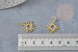 Pendentif soleil acier 201 doré inoxydable PVD 17mm, x1 (G3541)