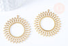 Pendentif soleil acier inoxydable 201 doré 39mm,création bijoux, acier inoxydable x1 G6671