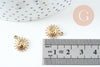 Pendentif soleil acier inoxydable 304 doré IP 24K 14.5mm, x1 (G10734)
