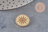 Pendentif soleil doré 18K et zircon coloré,pendentif soleil doré horoscope,porte-bonheur,laiton doré,18mm, x1 (G4061)