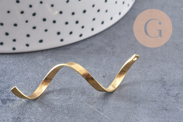 Pendentif spirale laiton brut spirale 55mm, breloques laiton brut sans nickel pour creation pendentif bijoux géométrique, x2 (G4687)