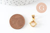 Pendentif support cabochon rond à griffes 8mm laiton doré, x1 (G10050)