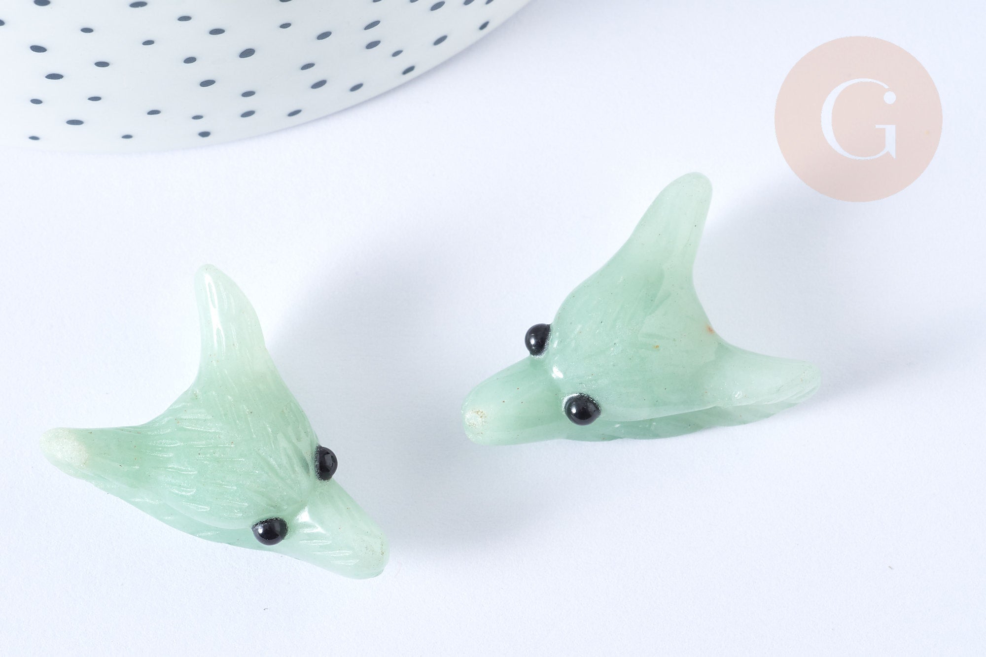 Pendentif tête de loup aventurine 37-42mm, pendentif en pierre naturelle, création bijoux pierre, x1 G7554