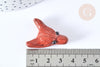 Pendentif tête de loup jaspe rouge naturelle 37-42mm, x1 (G7556)