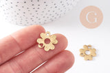 Pendentif trèfle 4 feuilles acier 316 inoxydable doré IP 17mm, x1 (G10507)