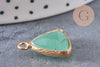 Pendentif triangle aventurine verte facettes,pendentif bijoux, pendentif aventurine pierre Naturelle,19mm, x1, G5013